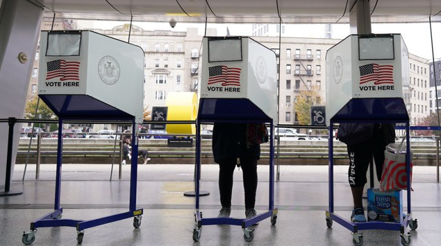Three voting booths
